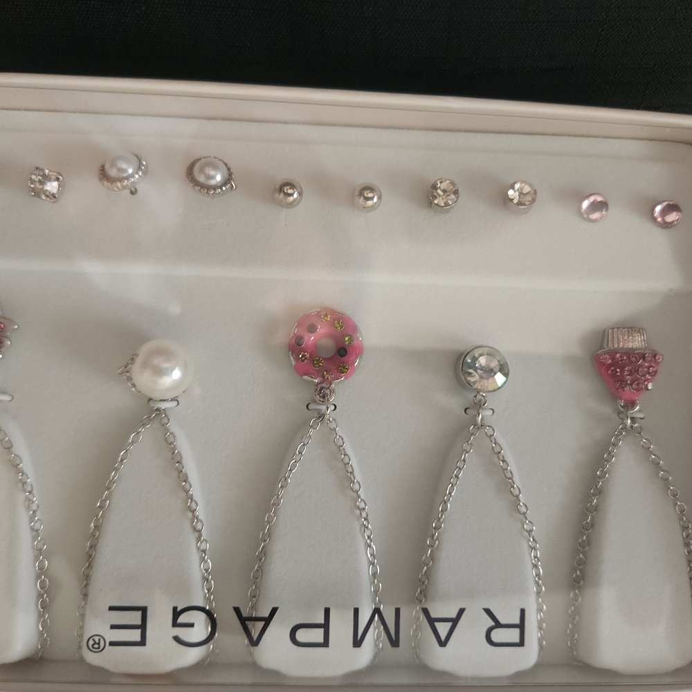 Rampage Silver and Pink Charm Necklace Set - Picture 5 of 10